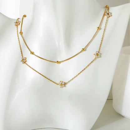 Layered primrose necklace