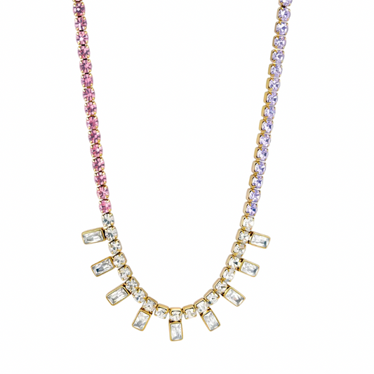 Multicolor Gradient Tennis Necklace