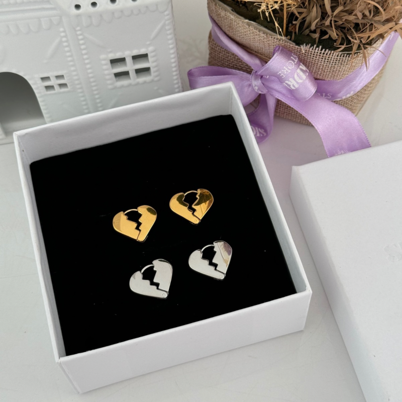 Broken heart earrings