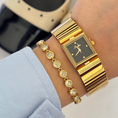 Lady senora geometric dial watch