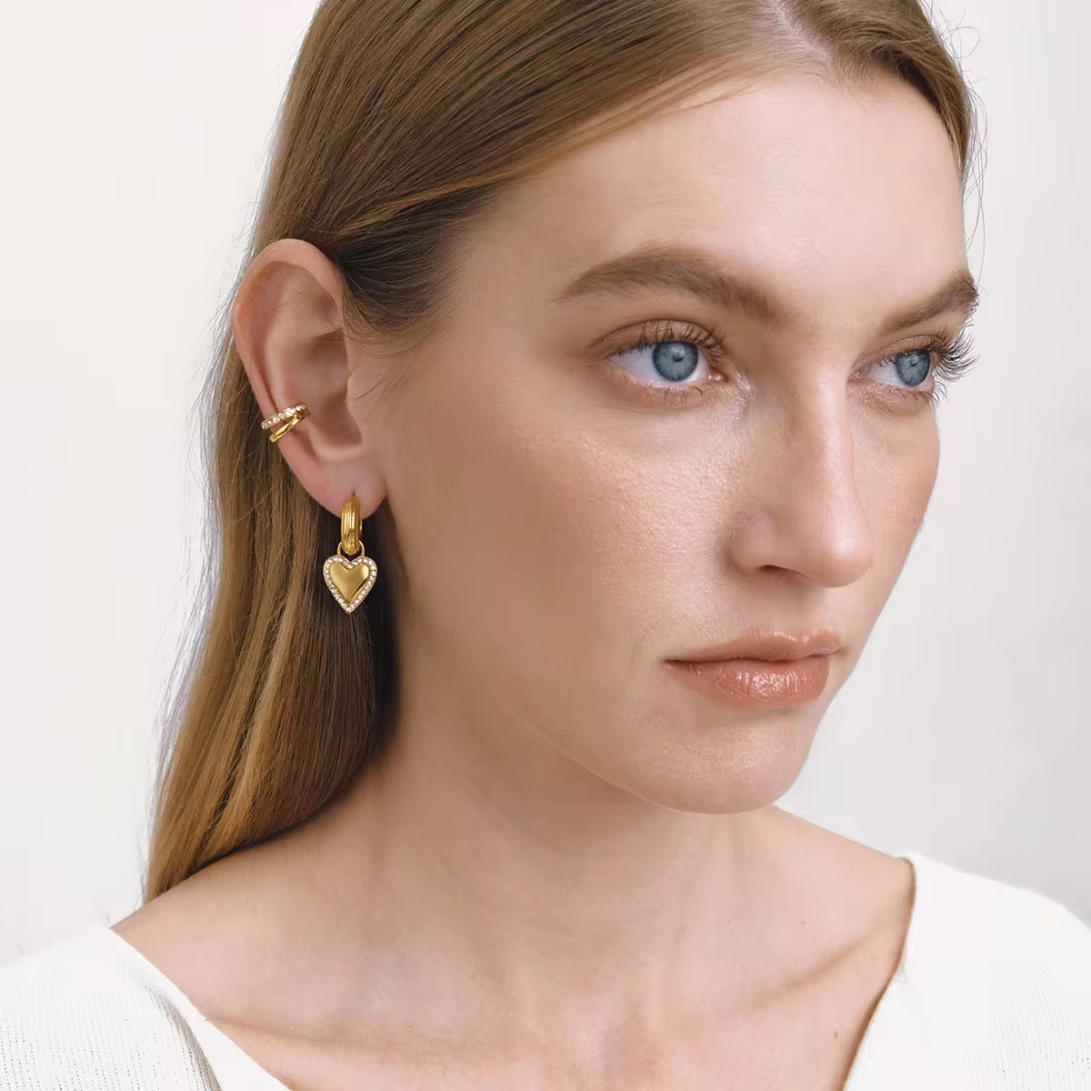 Hear huggie earrings