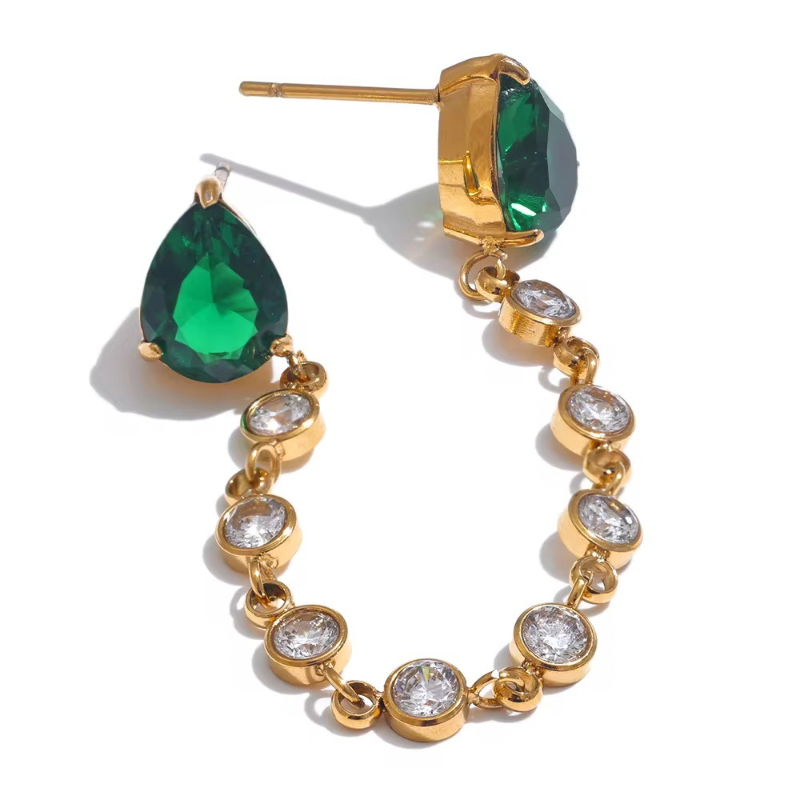 Emerald rim earrings