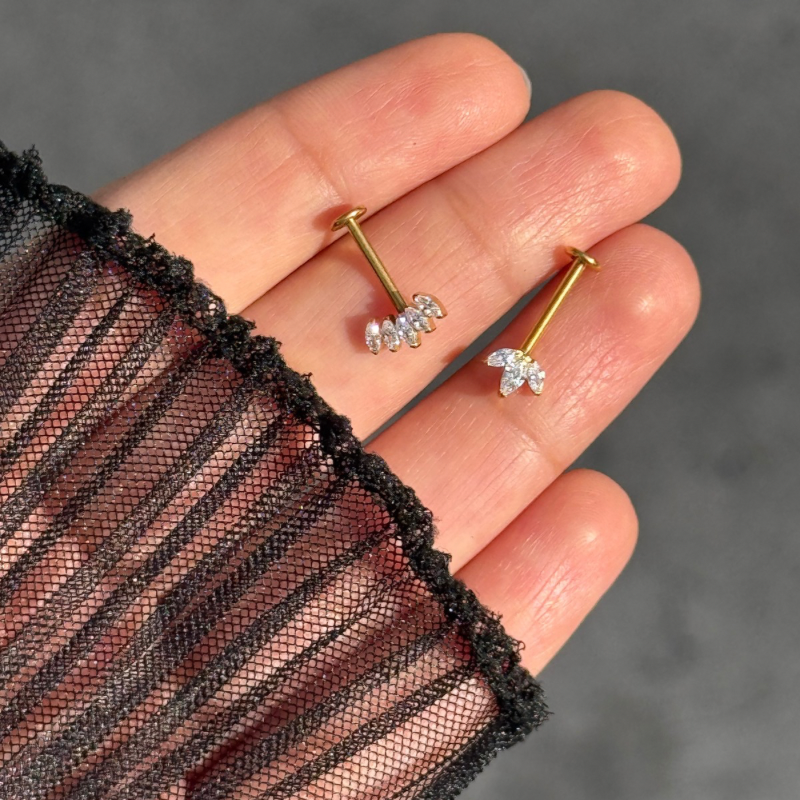 Five leaf helix bugadi earrings