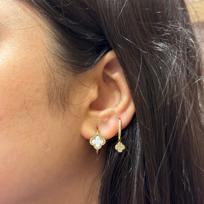 Clover hoop earrings