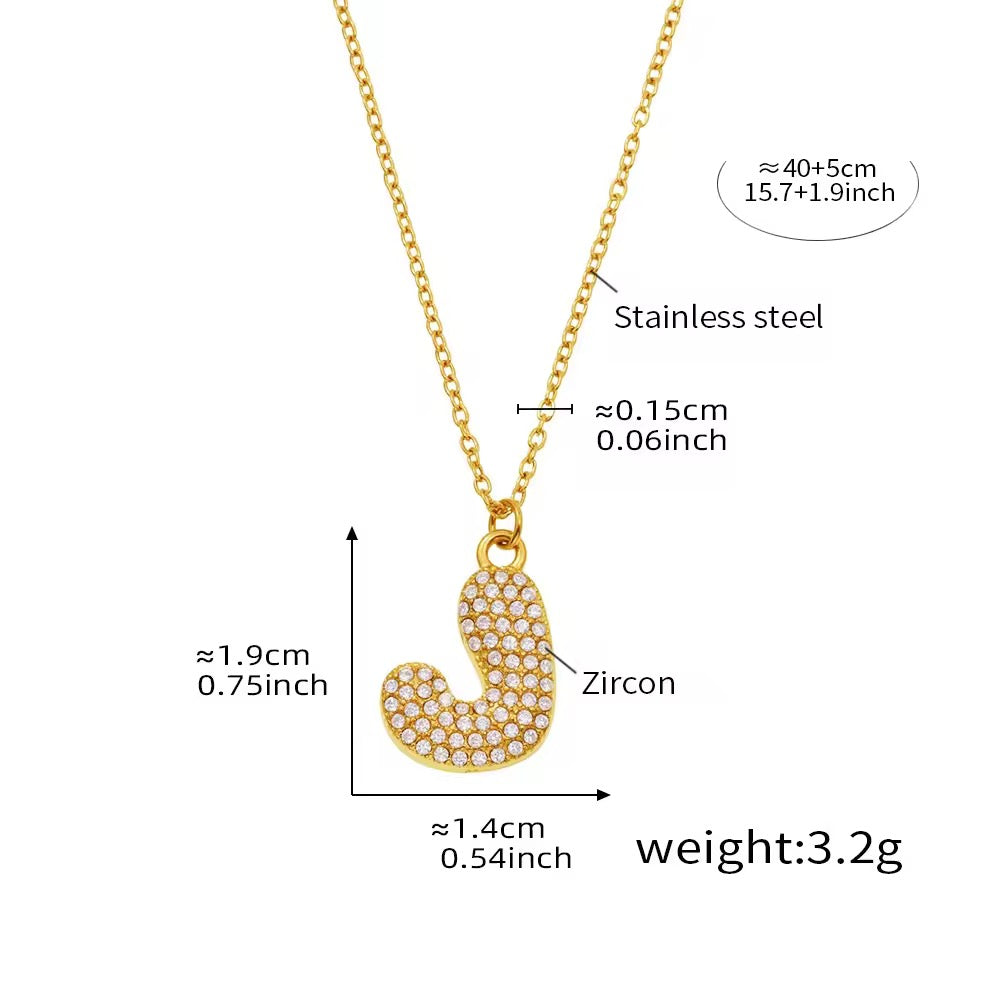 Bubble initial necklace