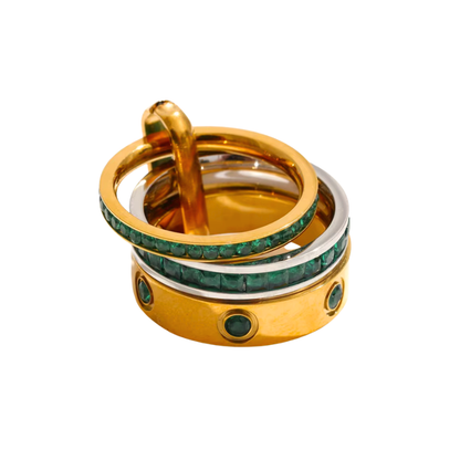 Emerald stack ring