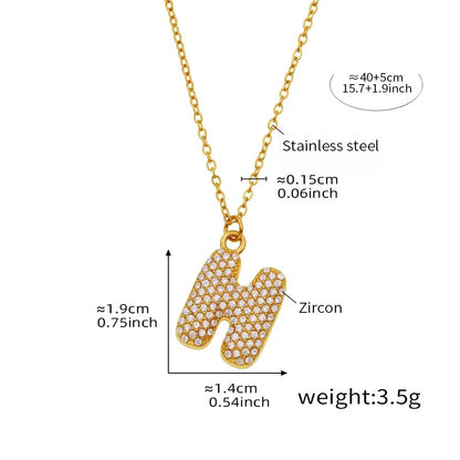 Bubble initial necklace