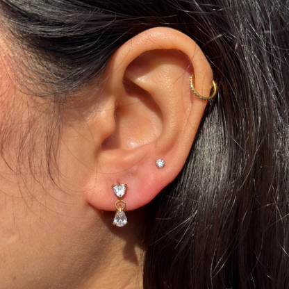 Heart drop earrings