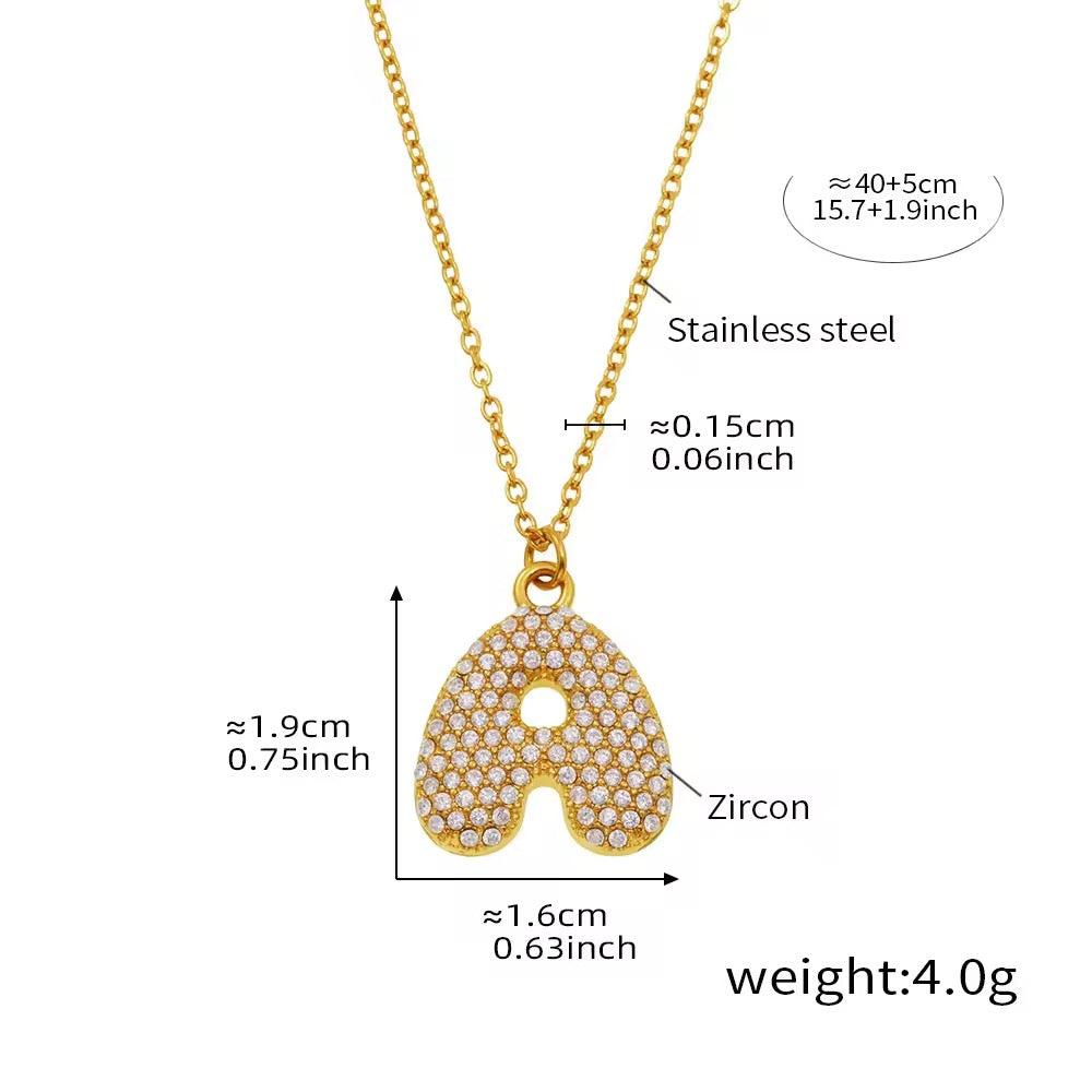 Bubble initial necklace