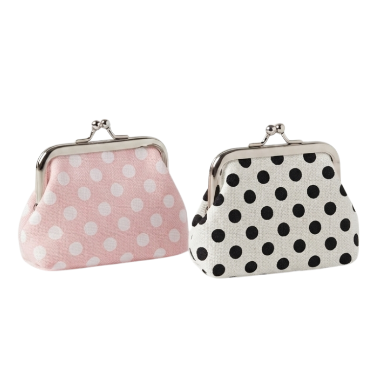 Polka dot coin pouch