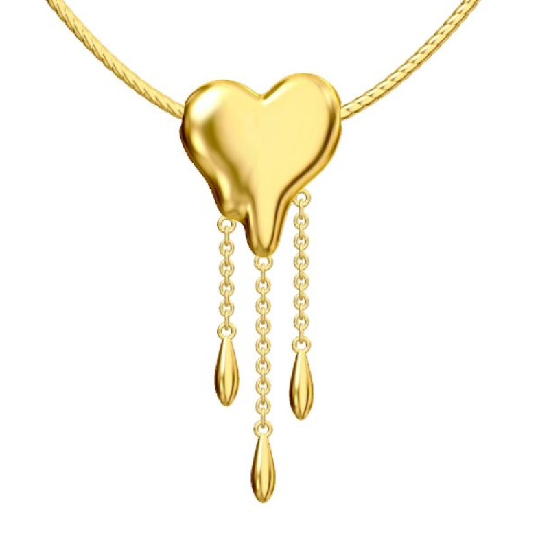 Drippy heart necklace