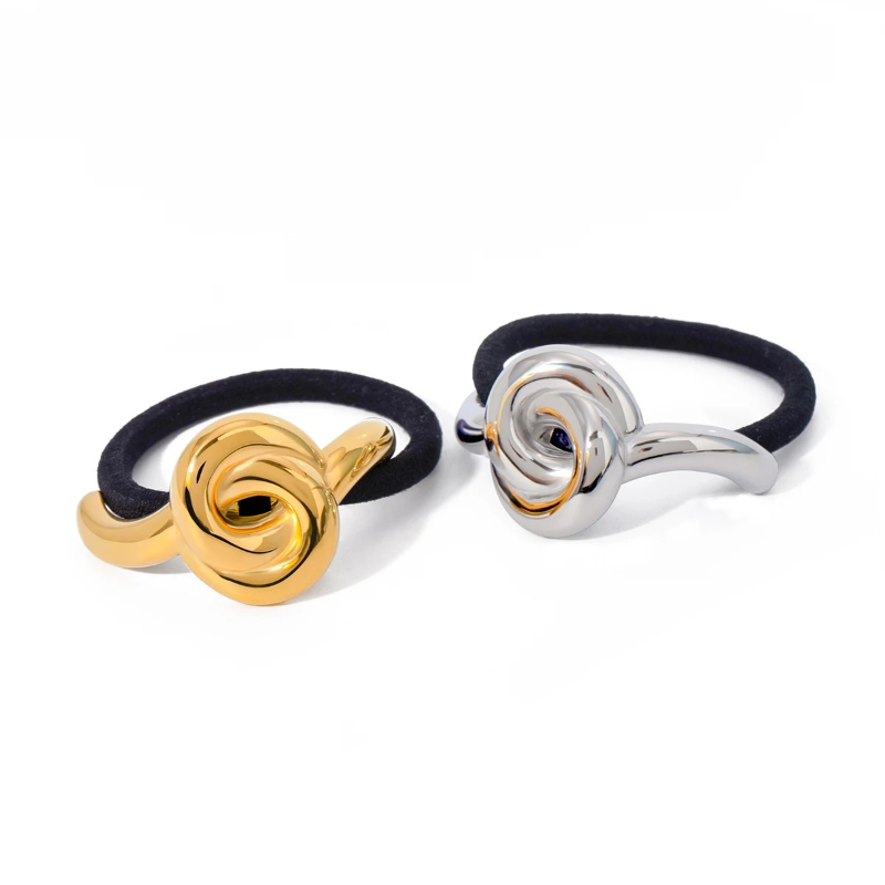 Gold crest hair tie