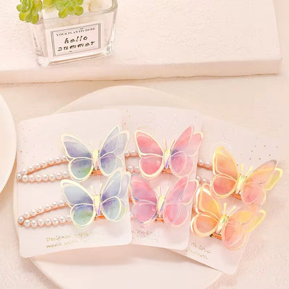 Butterfly pearl hairclip