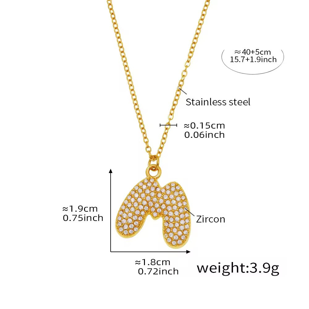 Bubble initial necklace