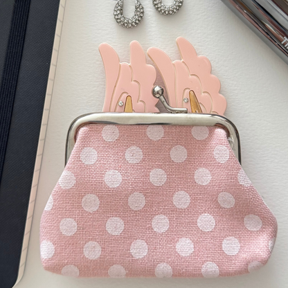 Polka dot coin pouch