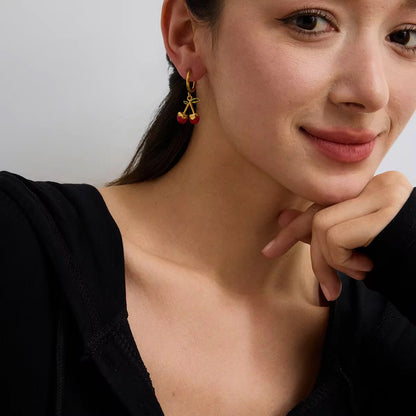 Cherry  drop earring