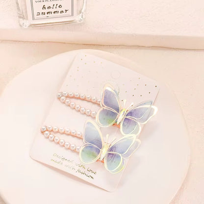 Butterfly pearl hairclip