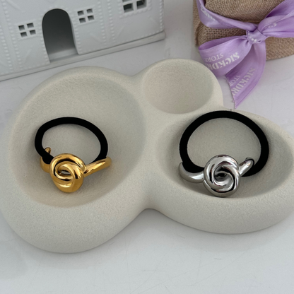 Gold crest hair tie