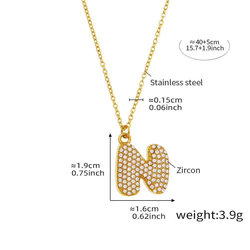 Bubble initial necklace