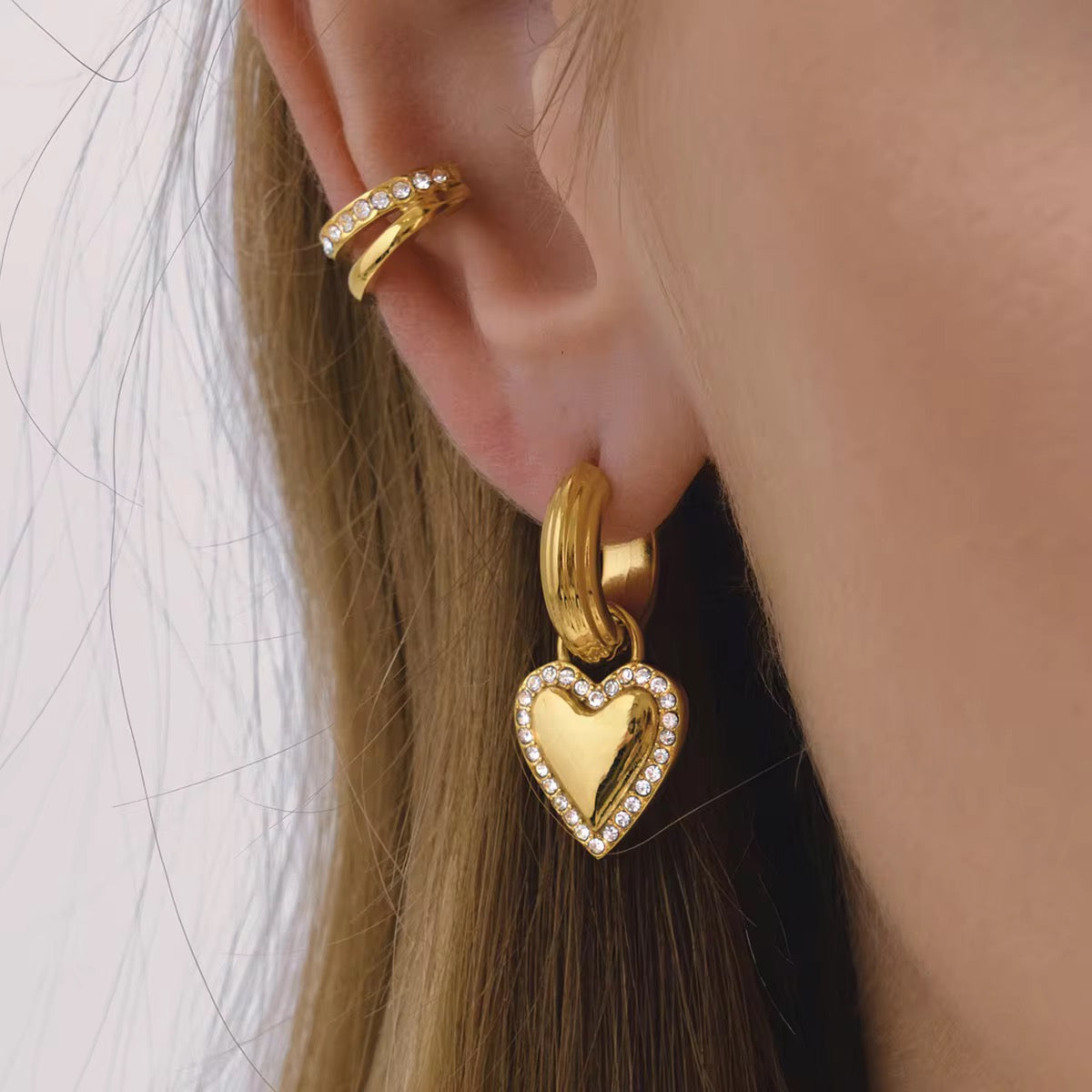Hear huggie earrings