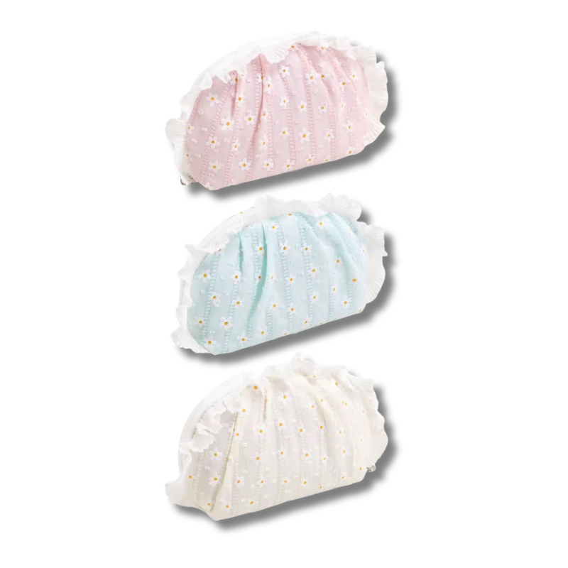Daisy frilled pouch