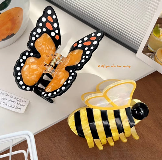 Bee-butterfly clawclip