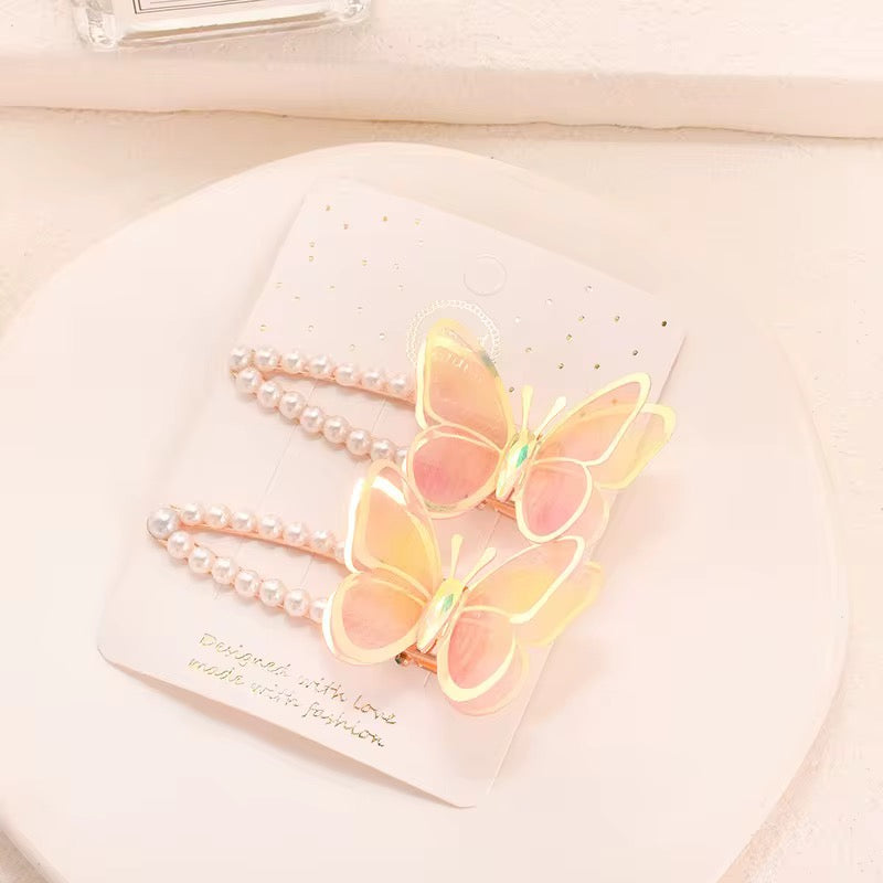 Butterfly pearl hairclip