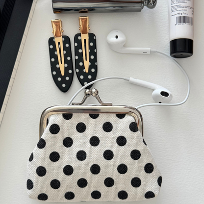 Polka dot coin pouch