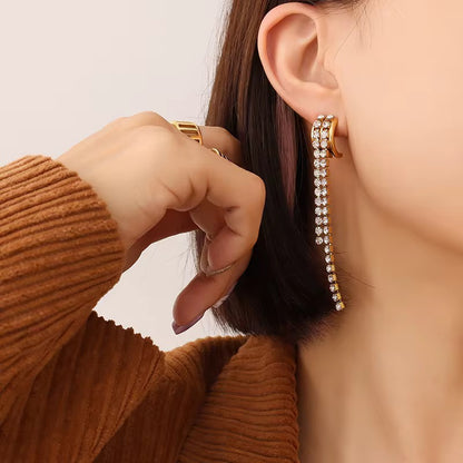 Halo line earrings