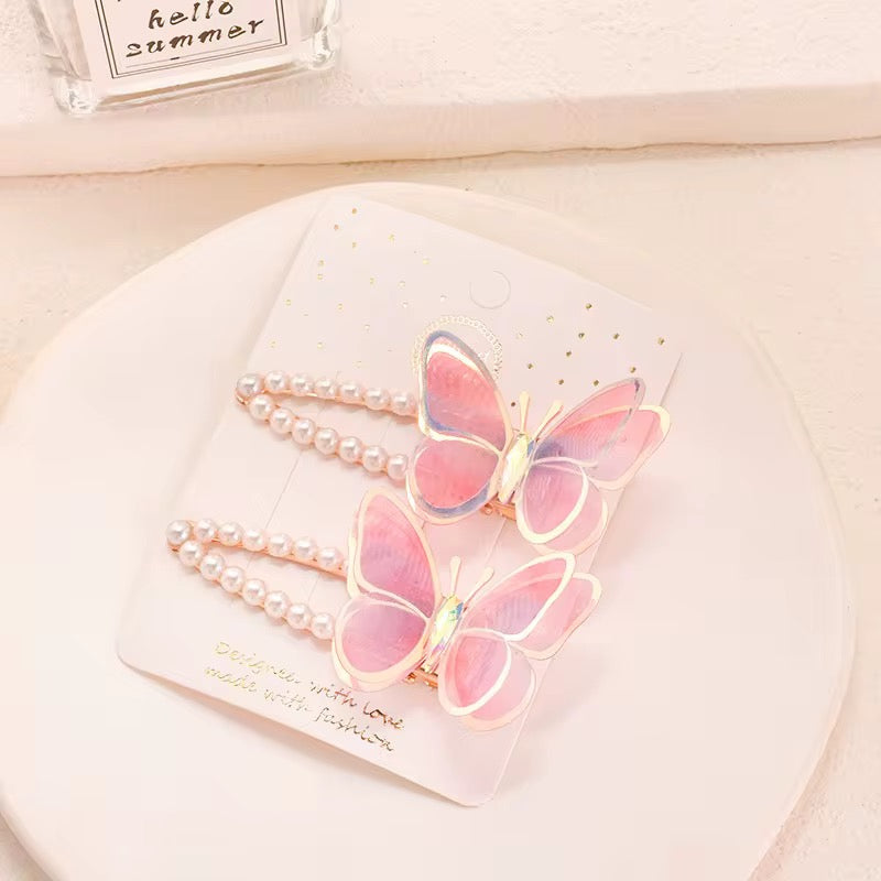 Butterfly pearl hairclip