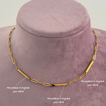 Triple Bar Engravable necklace