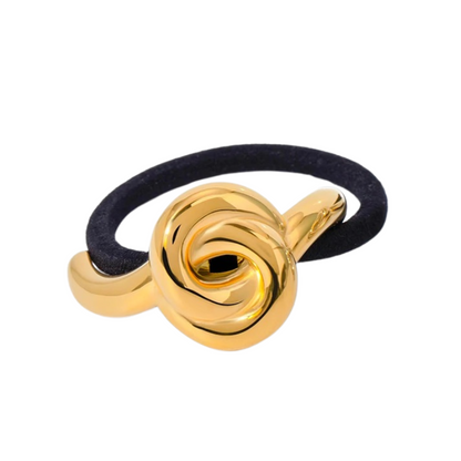 Gold crest hair tie