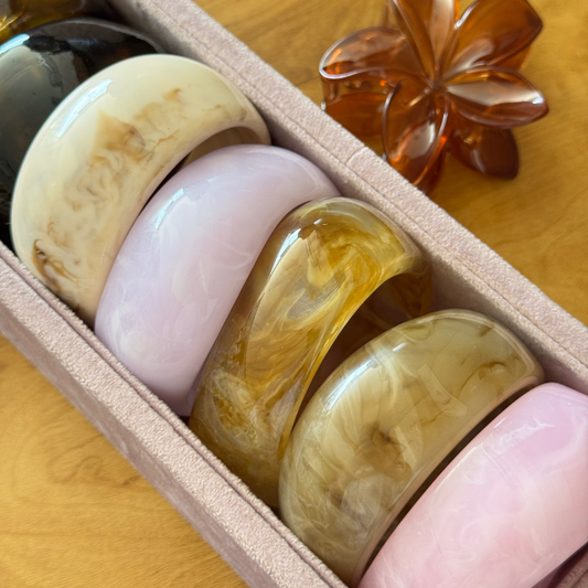 Bubblegum resin bangles