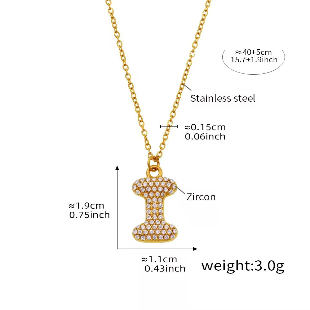 Bubble initial necklace
