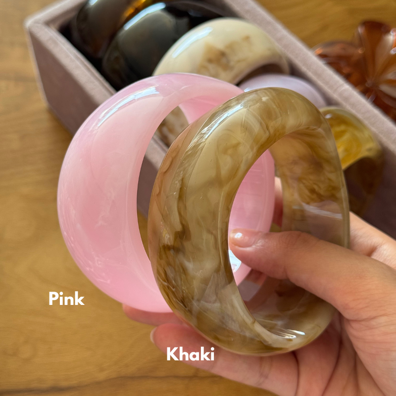 Bubblegum resin bangles