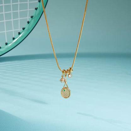 Tennis charm necklace