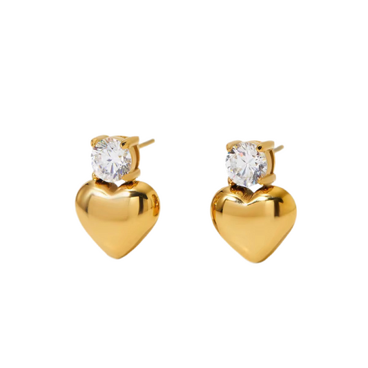 Heart beam earring