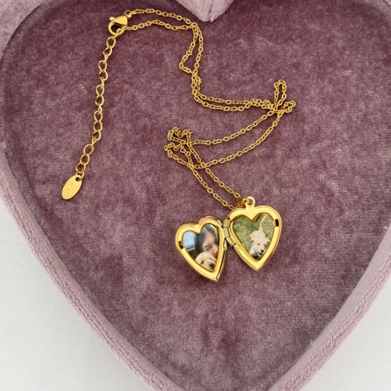 Vintage open locket heart necklace