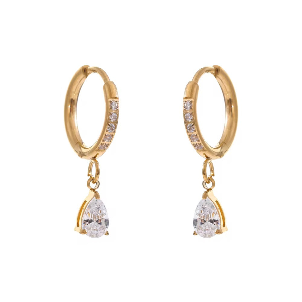 Stone drop earrings