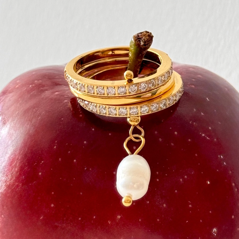 Peace stacked ring