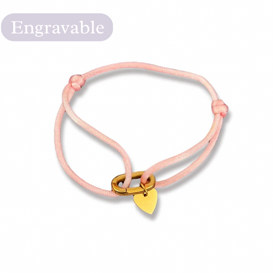 Pink Expresso cord engravable bracelet