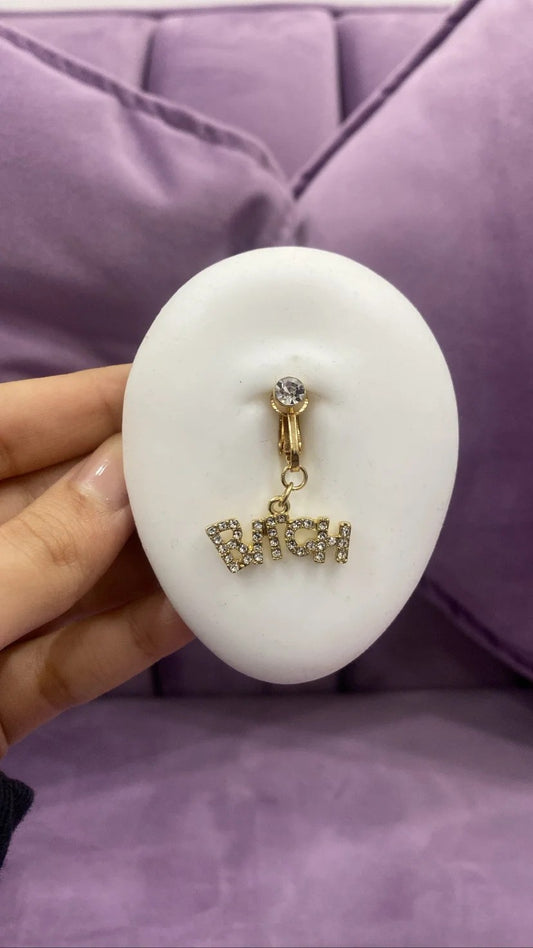Bitch faux belly ring