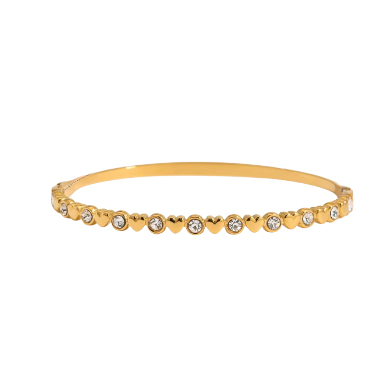 Heart bangle bracelet