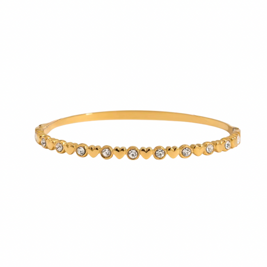 Heart bangle bracelet