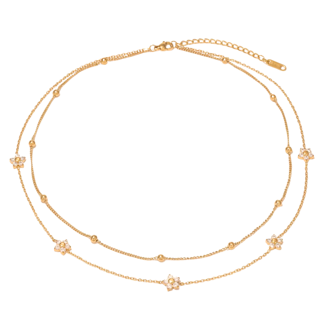 Layered primrose necklace