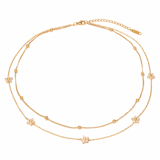 Layered primrose necklace