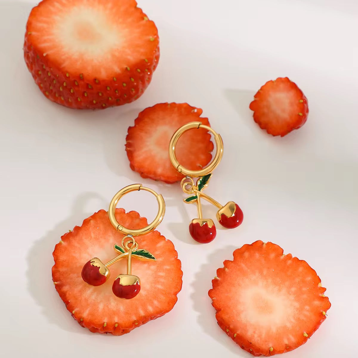 Cherry  drop earring