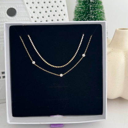 Golden cascade necklace