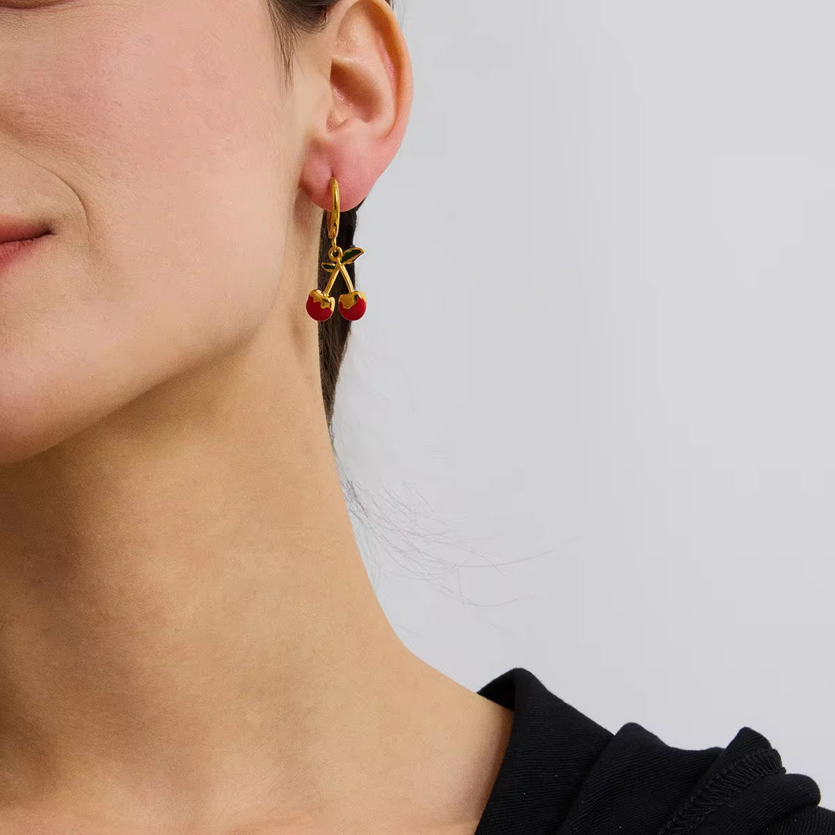 Cherry  drop earring