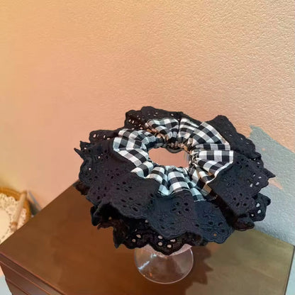 Giant check scrunchie